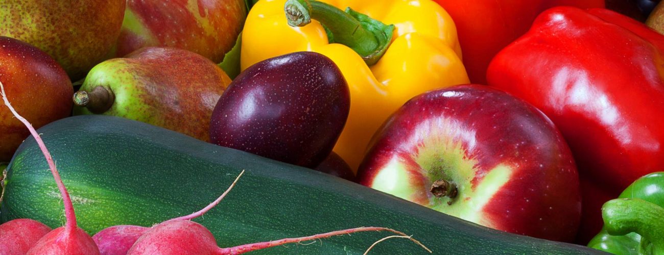 Fruits And Vegetables delivery Color fruits and vegetables mixed together